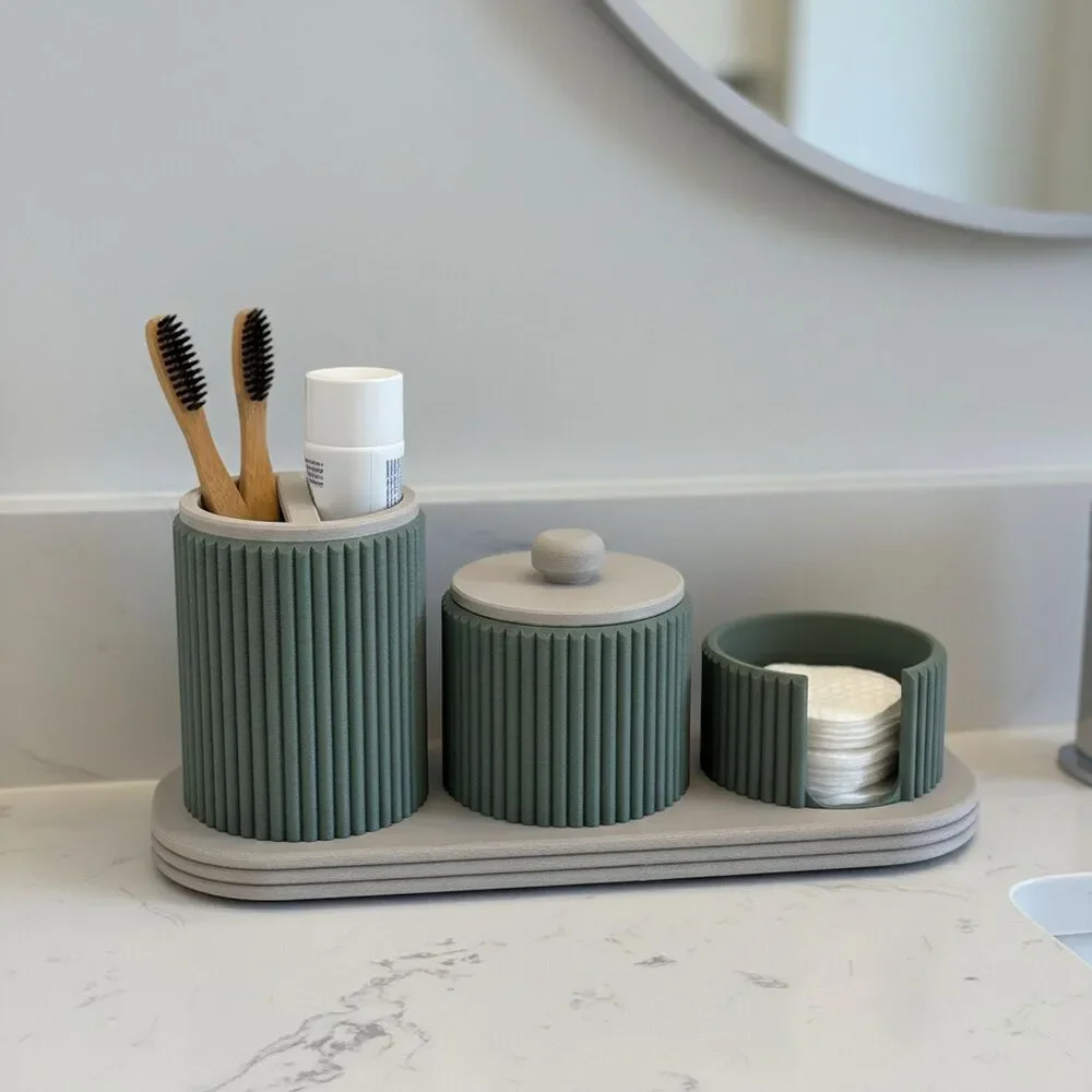 Vanity Organizer Set, Bathroom Countertop Organizer, Makeup and Skincare Storage